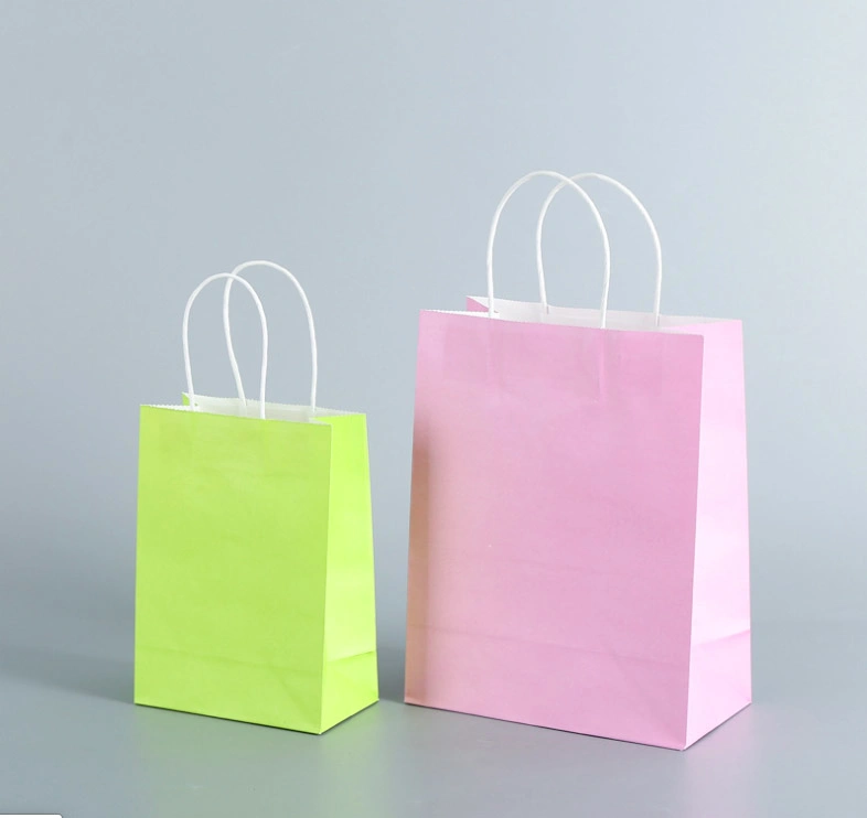 Brown Sos Paper Kraft Bags with Paper Tape Handles