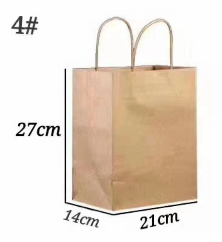 Disposable Environmental Protection Paper Bag, Handle Bag and Flat Bag Kraft Paper Series Paper Bag