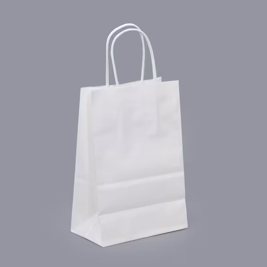Embalaje de regalo de alimentos Bolsas de papel marrón con asa troquelada