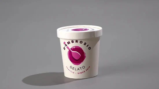 Cuencos de papel de envase de helado de taza de embalaje de helado personalizado para helado