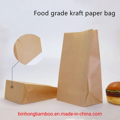 Sándwich de acondicionamiento de alimentos Snacks Sos Brown Kraft Bolsas de papel para el té verde