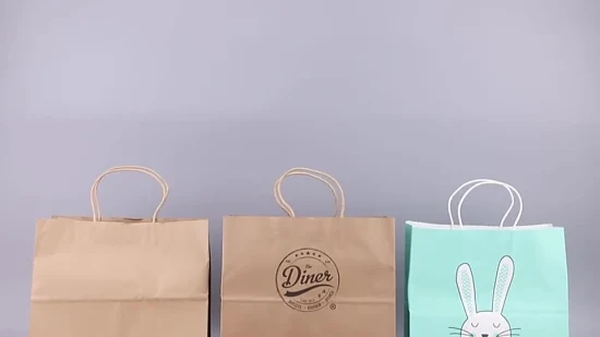 Bolsa de papel troquelada con mango de compras de regalo de papel Sac personalizado