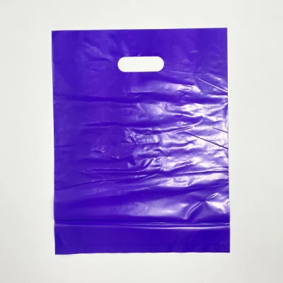 200 bolsas de plástico brillante extra gruesas para artículos de venta al por menor con asas troqueladas, 200, color rosa y morado, 1,5 mil, 9 x 12 pulgadas, sin refuerzo